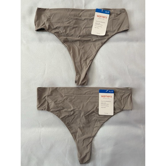 Warner's Other - NEW Warners Thong Smooth It Over High Waist Thong 2 Pack Panty Size XLarge New